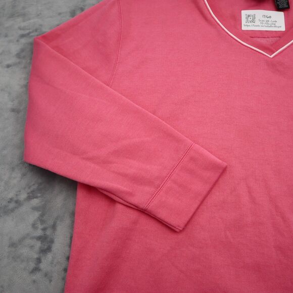 Bobbie Brooks Shirt Womens 2XL Pink V Neck Long Sleeve Banded Cuffs Pullover Top - Picture 11 of 16